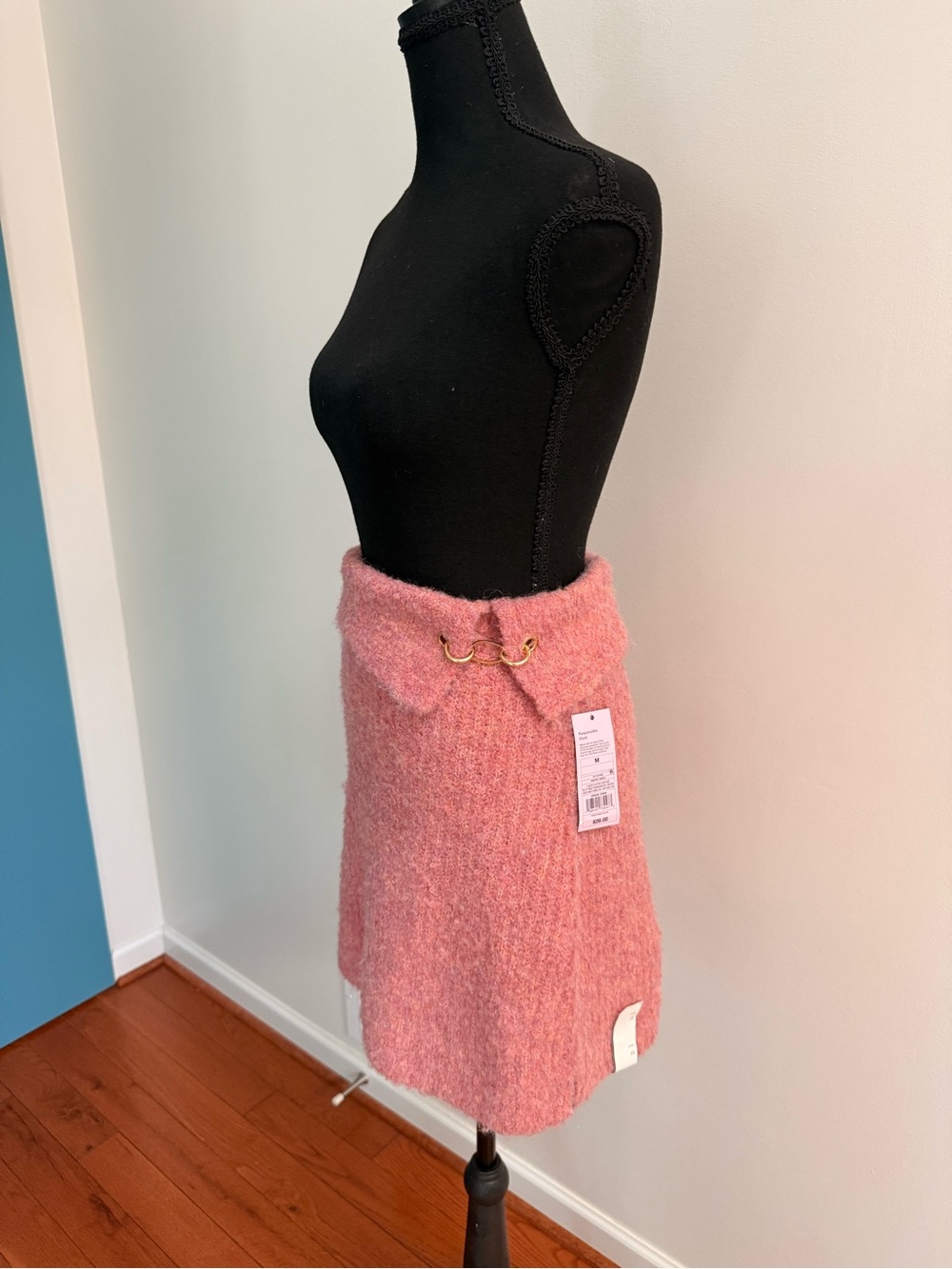 wild fable Pink Textured Mini Skirt with Asymmetric Flap Sz Medium - Picture 3 of 9